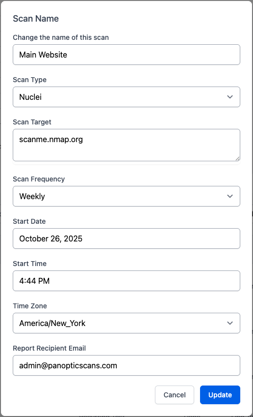 Schedule a Nuclei Scan